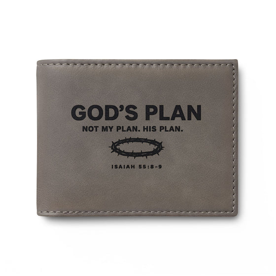 God's Plan Bi-Fold Wallet — 'Not My Plan, His Plan' Leather Wallet
