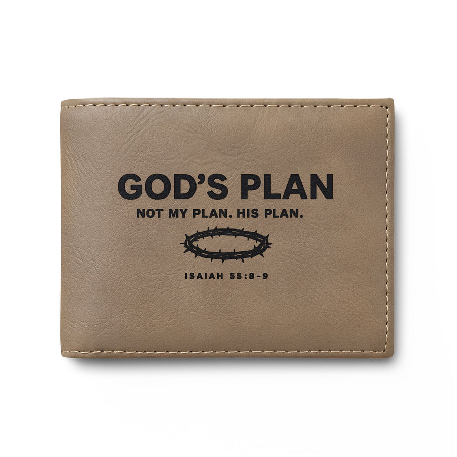 God's Plan Bi-Fold Wallet — 'Not My Plan, His Plan' Leather Wallet